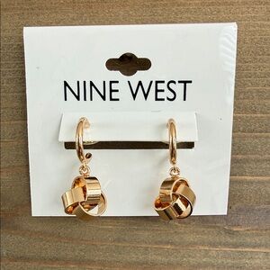 Nine West Gold Tone Knot Earrings